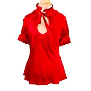 🌟 HOST PICK! 🌟 🎀NWOT💯% Authentic Silk Bow tie Top! 🎀